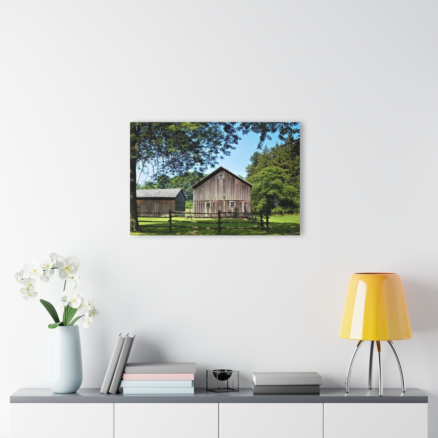 U R There Photography Otisville Grey Rustic Farmhouse Acrylic Wall Print