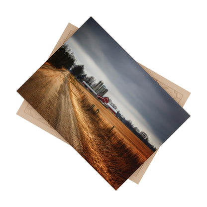 U R There Photography Across the Field on Daley Road Rustic Farmhouse Decorative Ceramic Tile