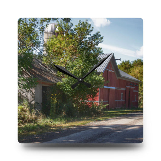 Bordman Roadside Buddies II Rustic Farmhouse Acrylic Analog Wall Clock 10.75'' × 10.75'' (Square)