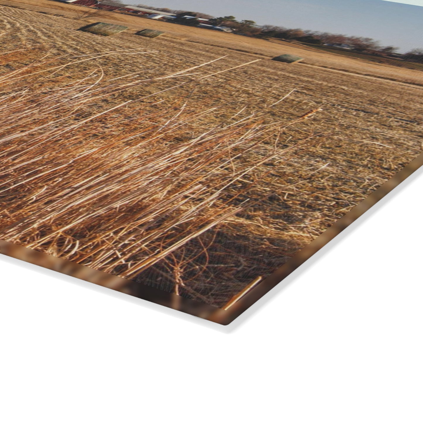 U R There Photography Across the Field on Johnsonmill Road Rustic Farmhouse Tempered-Glass Cutting Board