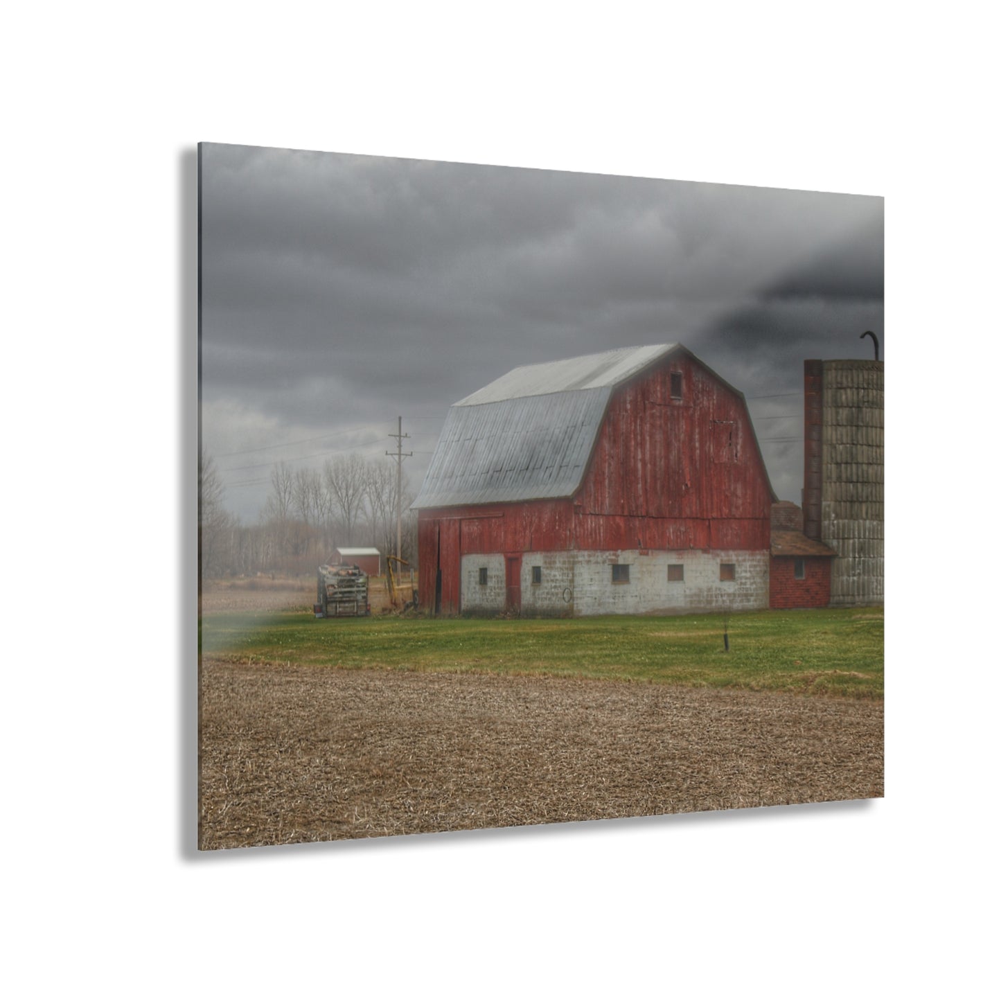 U R There Photography Murray Road Red Rustic Farmhouse Acrylic Wall Print