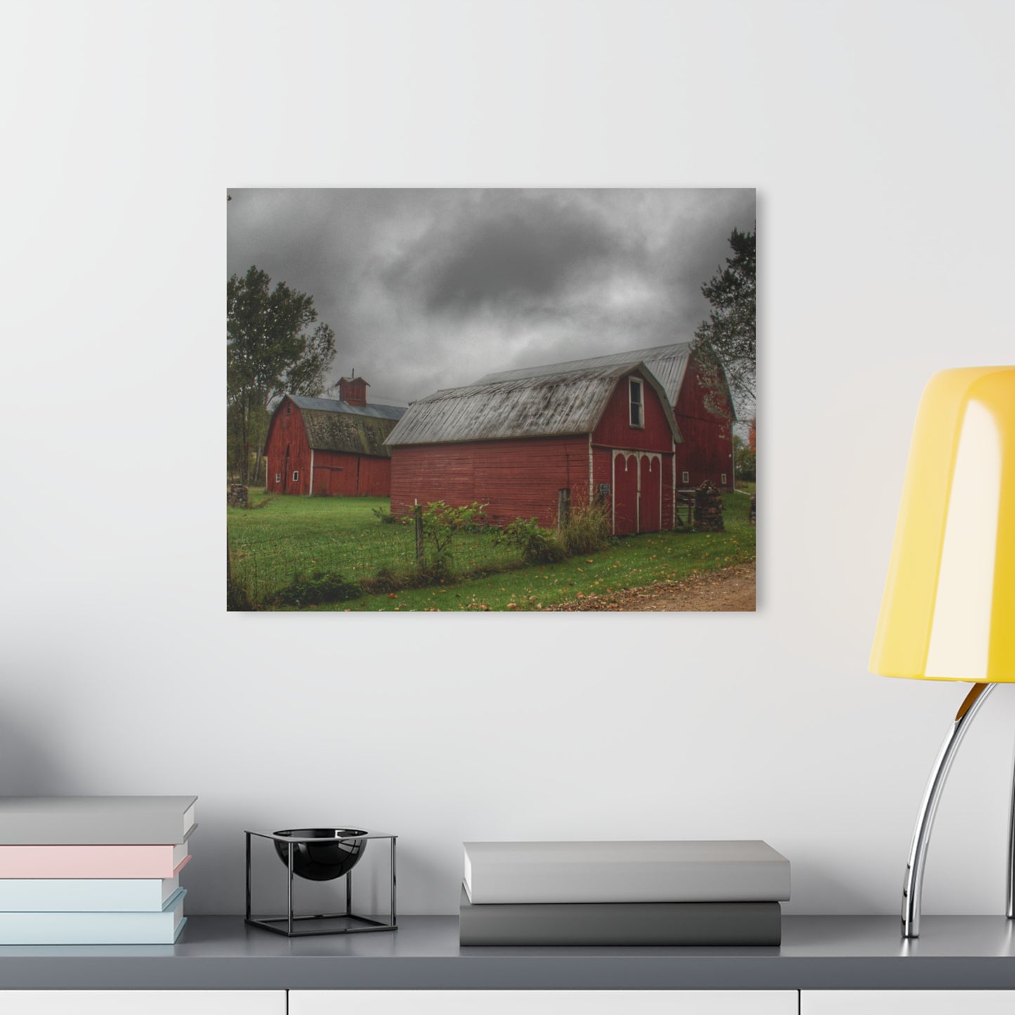 U R There Photography Cramton Road Reds II Rustic Farmhouse Acrylic Wall Print