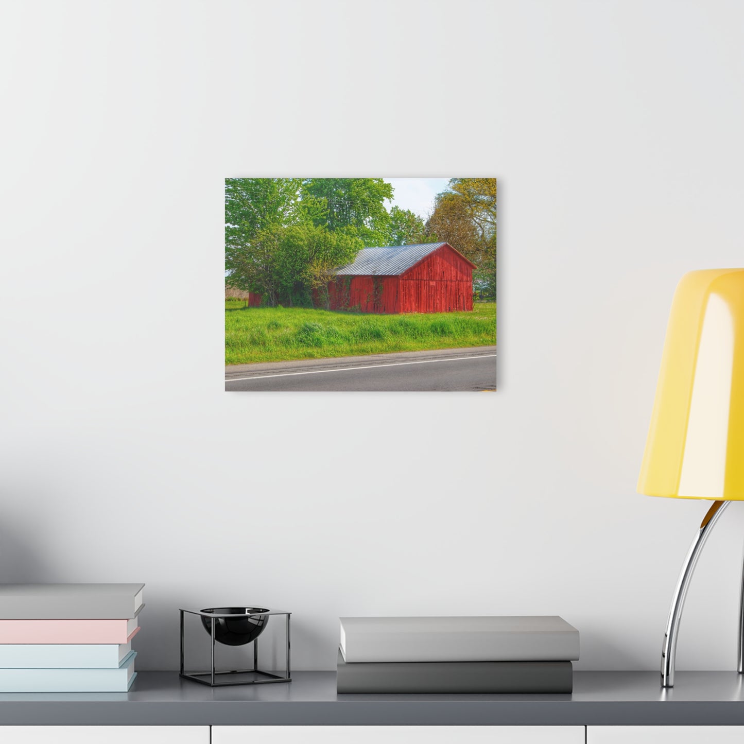 U R There Photography M-25 Little Red Rustic Farmhouse Acrylic Wall Print