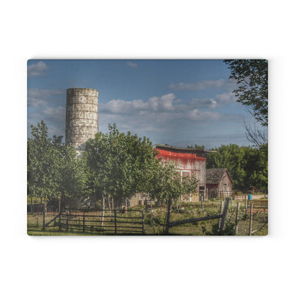 U R There Photography Henderson Road Farm Rustic Farmhouse Tempered-Glass Cutting Board