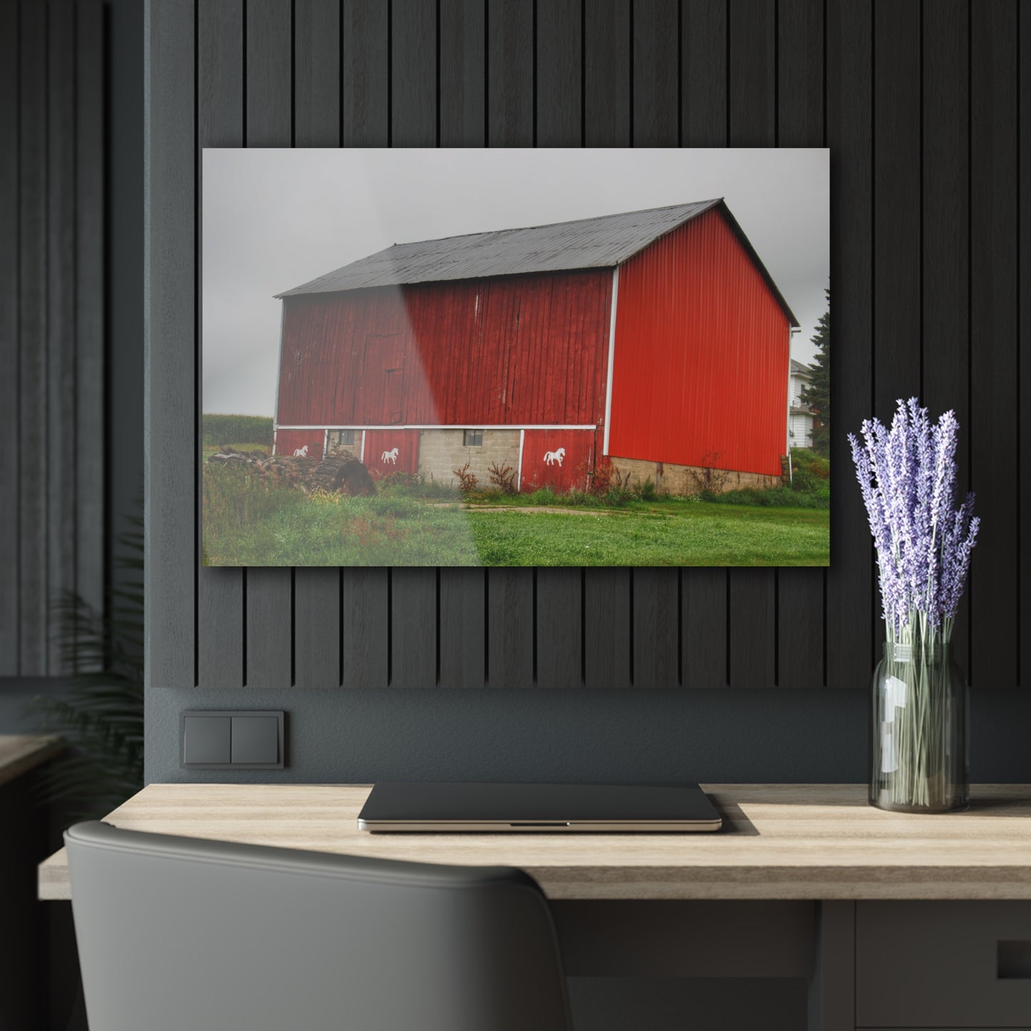 U R There Photography Brown Road Horse Barn II Rustic Farmhouse Acrylic Wall Print