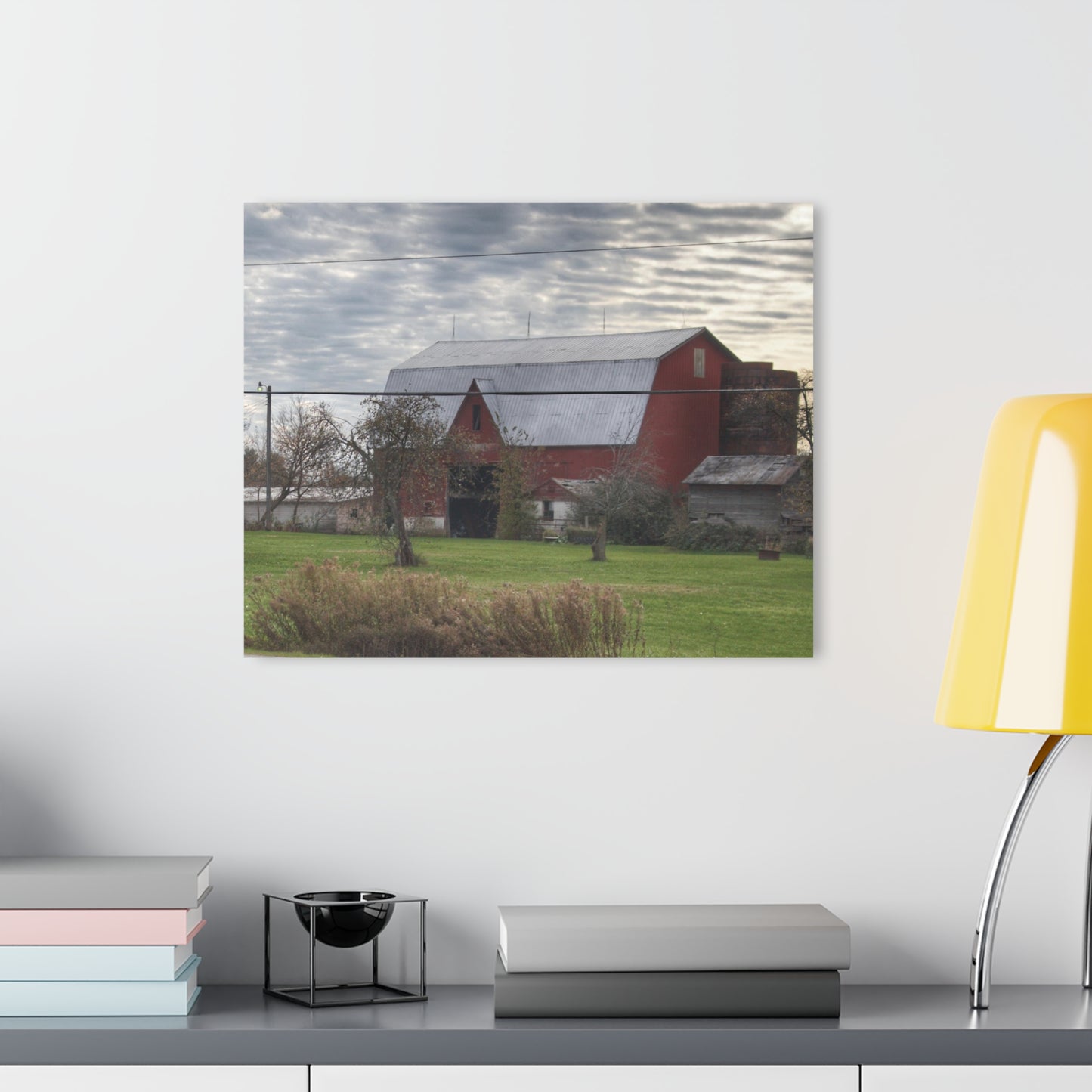 U R There Photography Dodge Road Red Rustic Farmhouse Acrylic Wall Print