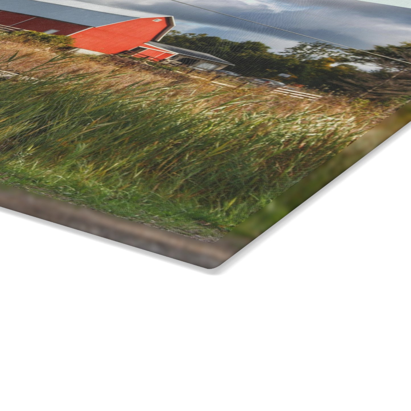 U R There Photography Beyond the Fence on Richfield Road Rustic Farmhouse Tempered-Glass Cutting Board