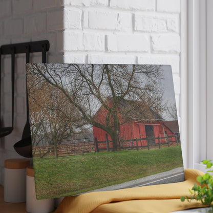 U R There Photography M-21 Roadside Stable I Rustic Farmhouse Tempered-Glass Cutting Board