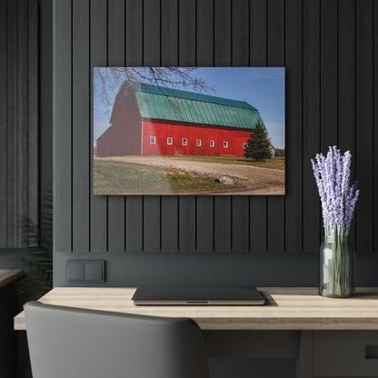 U R There Photography Perry Road Red Rustic Farmhouse Acrylic Wall Print