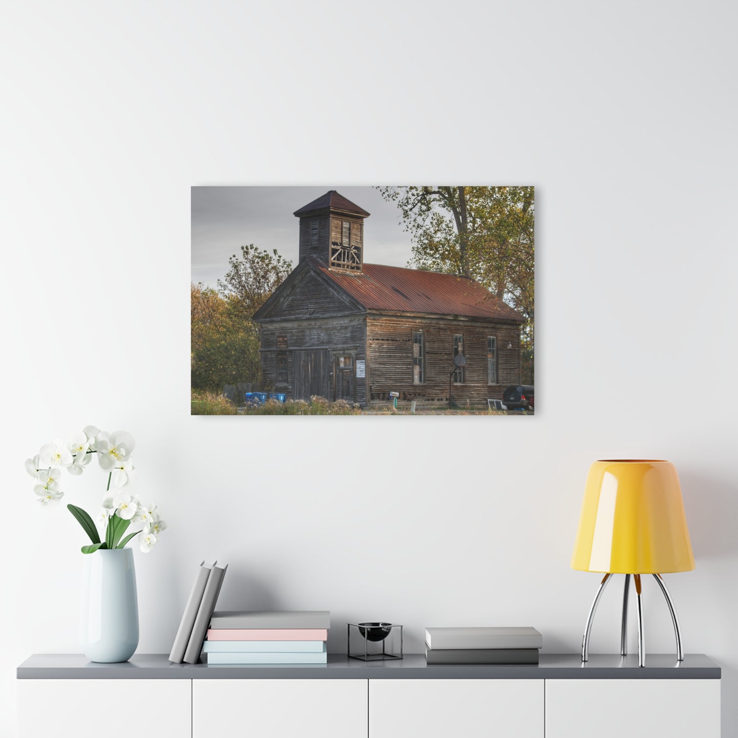 U R There Photography Taylor Road Church of Old Rustic Farmhouse Acrylic Wall Print