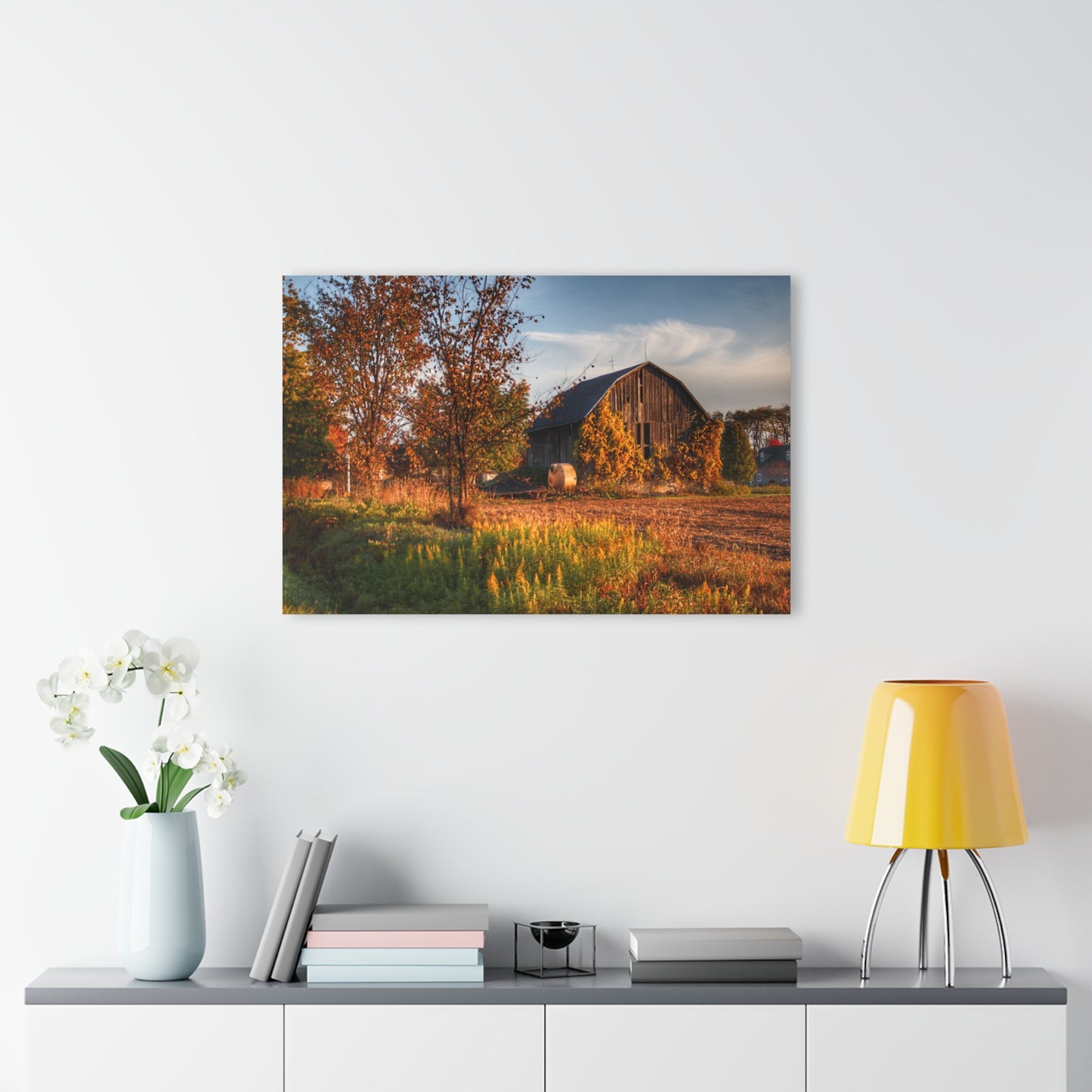 U R There Photography Lake Pleasant Road Grey Rustic Farmhouse Acrylic Wall Print