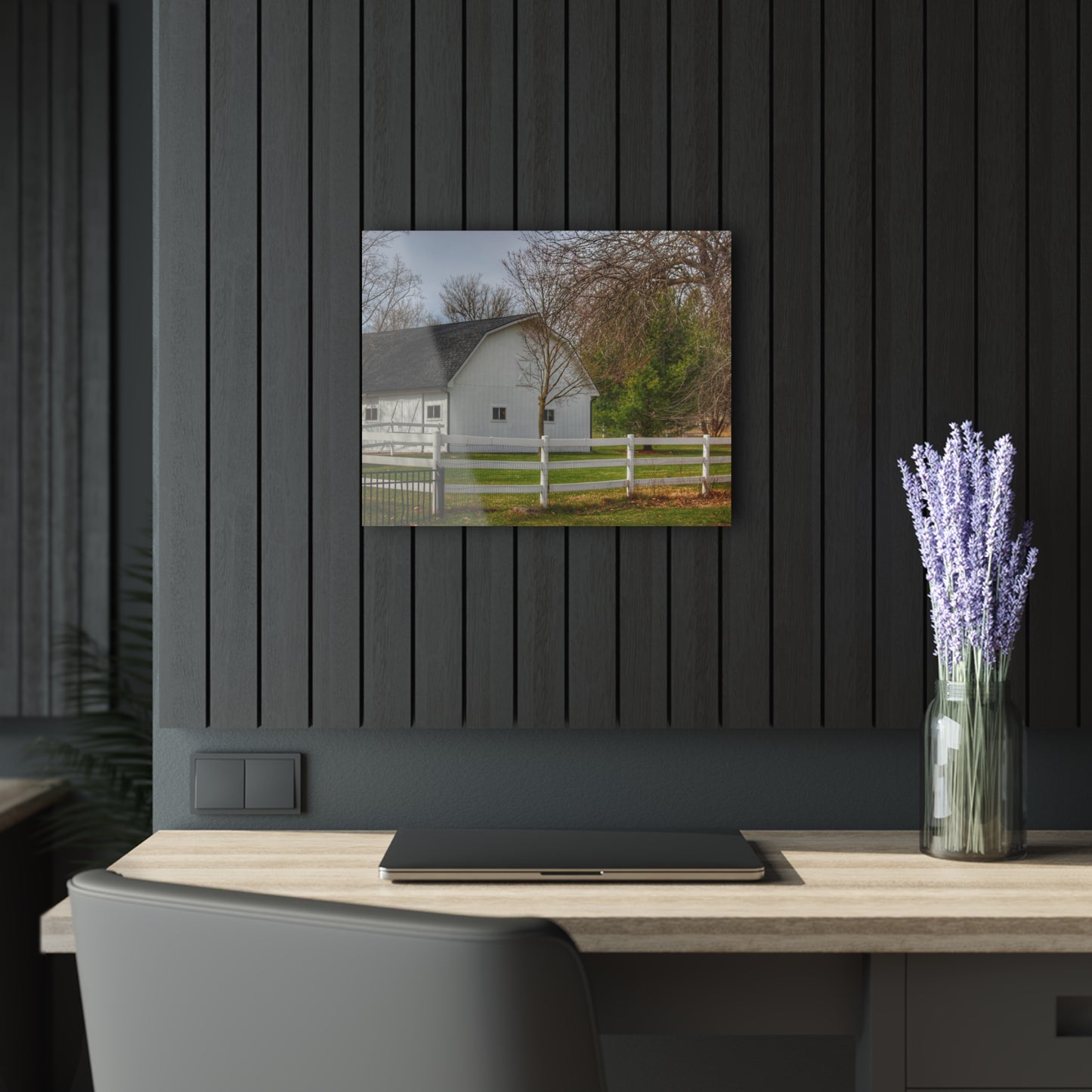 U R There Photography Collins Road White Rustic Farmhouse Acrylic Wall Print