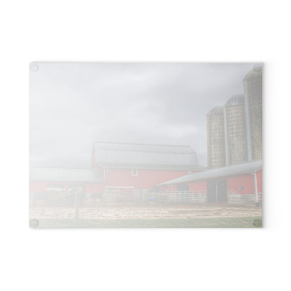 U R There Photography Daley Road Cow Barn Rustic Farmhouse Tempered-Glass Cutting Board