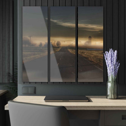 U R There Photography By Dawns Early Light Rustic Farmhouse 3-Panel Acrylic Wall Print 12"x 36" (3)