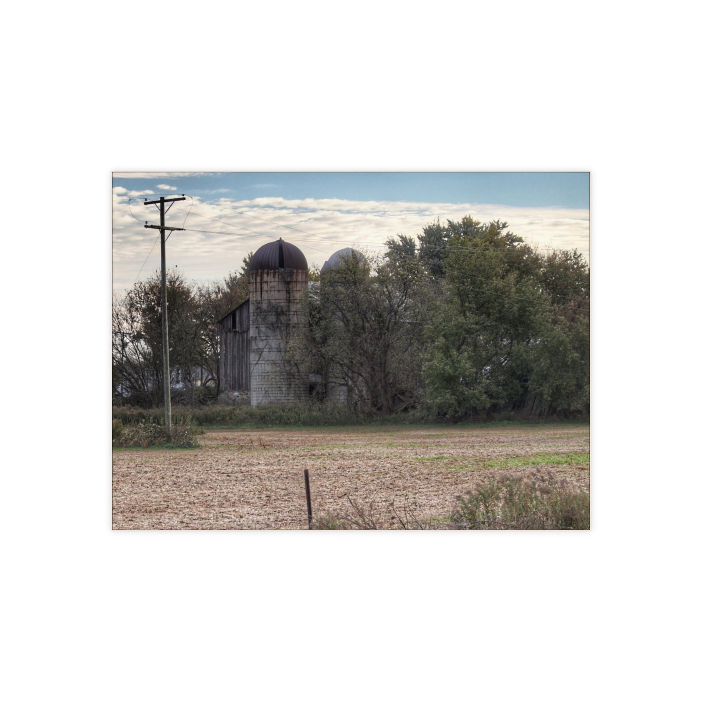 U R There Photography Burnside Road Grey I Rustic Farmhouse Decorative Ceramic Tile