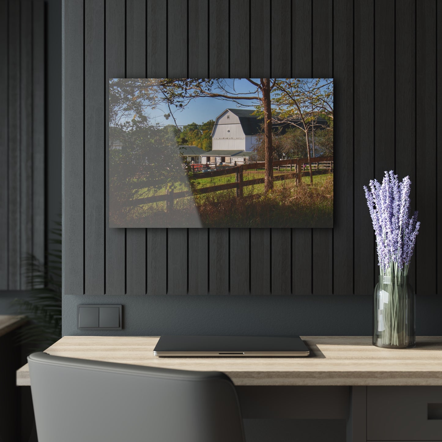 U R There Photography Oakwood Road White I Rustic Farmhouse Acrylic Wall Print