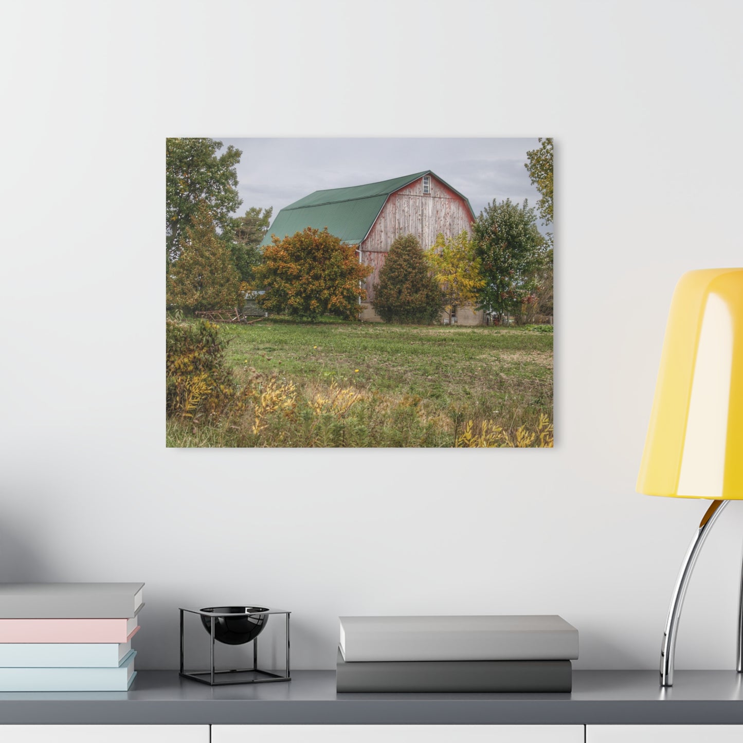 U R There Photography Elmwood Road Red II Rustic Farmhouse Acrylic Wall Print