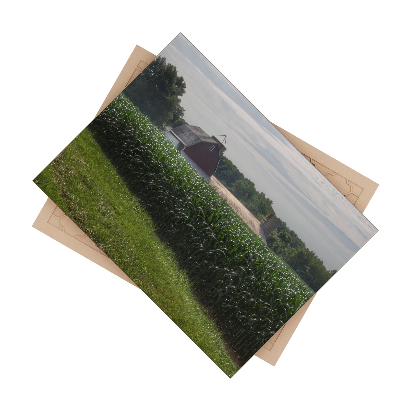 U R There Photography Above the Corn on Piersonville Road II Rustic Farmhouse Decorative Ceramic Tile