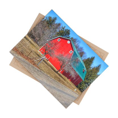 U R There Photography Campground Road Red Rustic Farmhouse Decorative Ceramic Tile