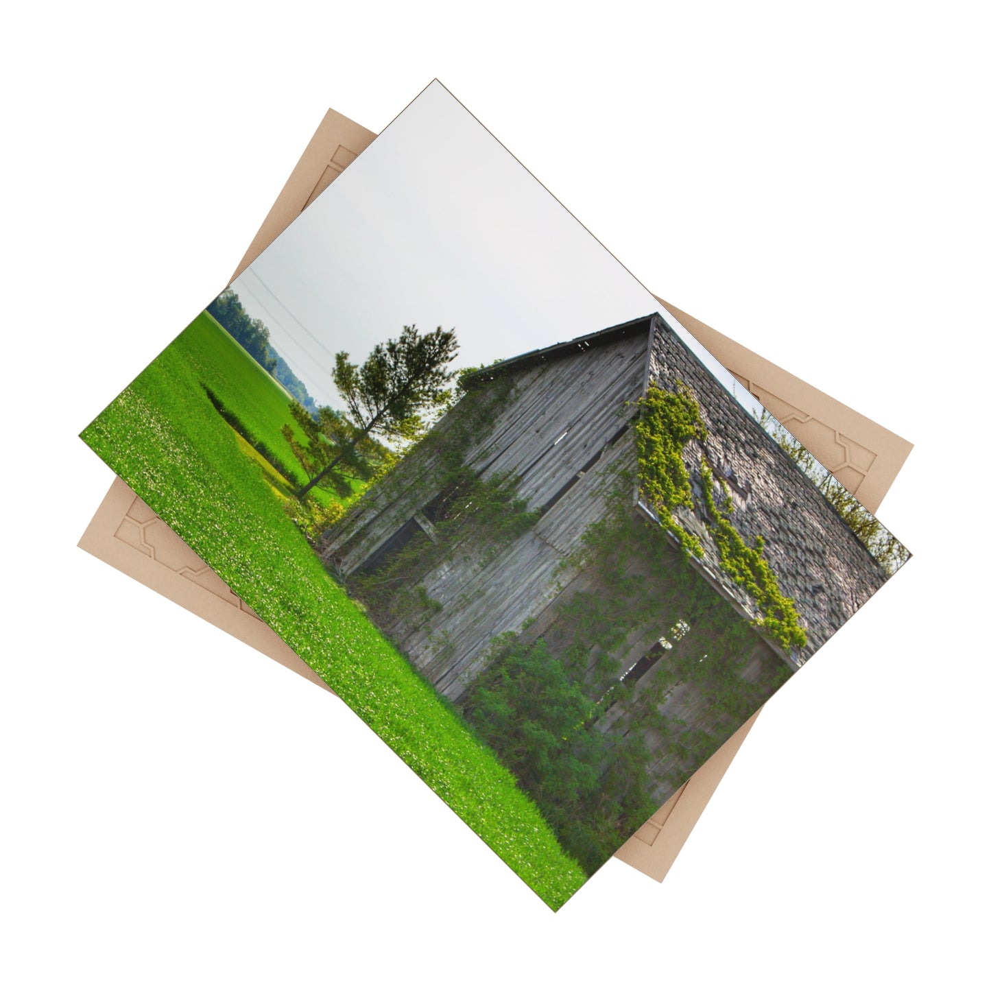 U R There Photography Caro Road Twin Grey I Rustic Farmhouse Decorative Ceramic Tile