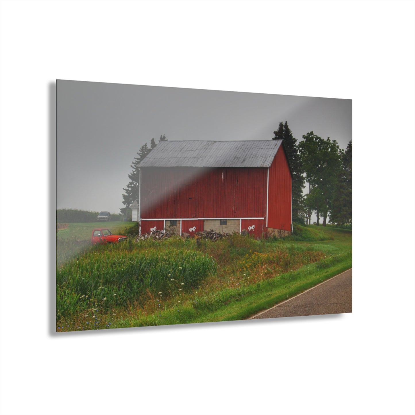 U R There Photography Brown Road Horse Barn I Rustic Farmhouse Acrylic Wall Print