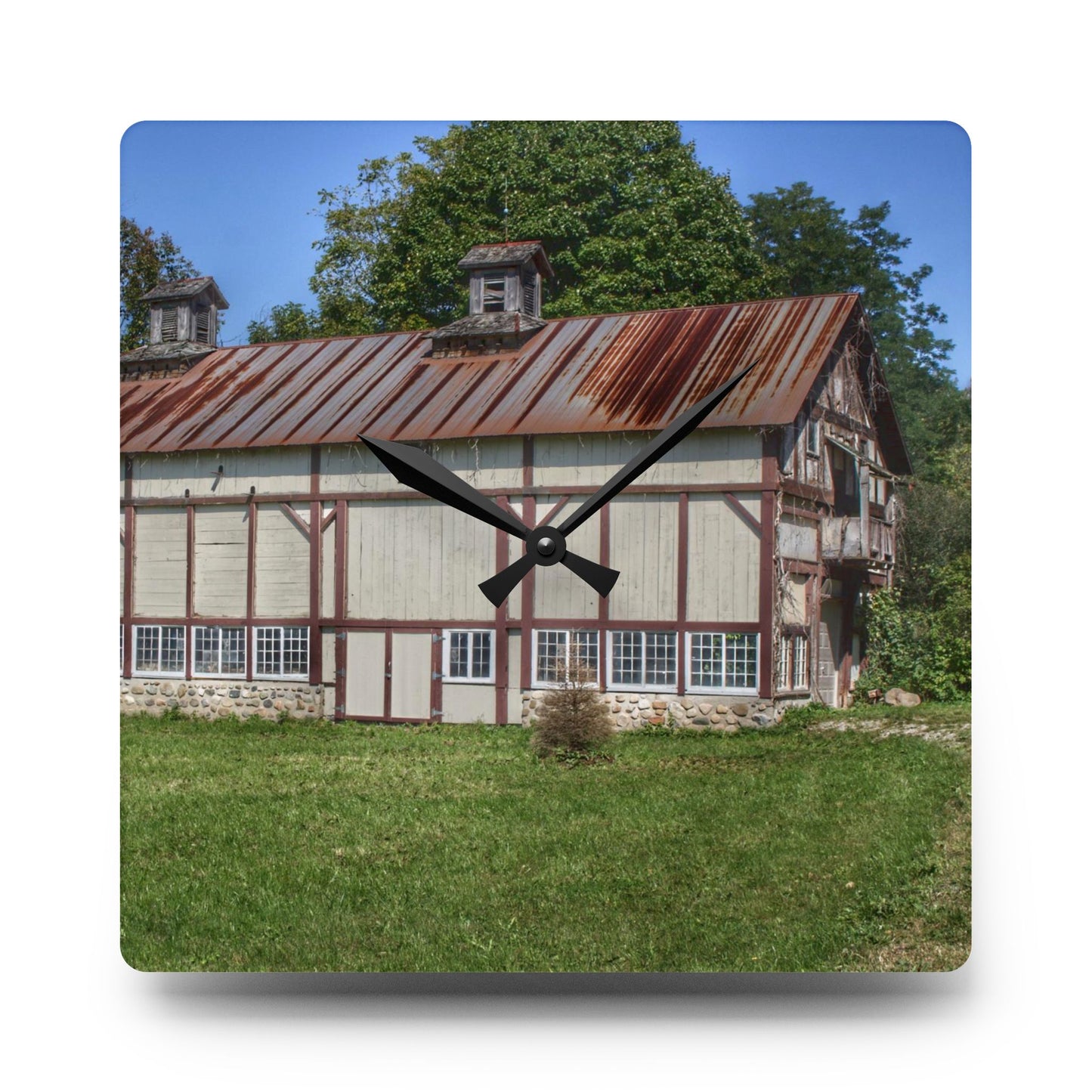 U R There Photography Bordman Road Rusted Rustic Farmhouse Acrylic Analog Wall Clock