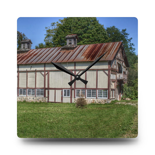 Bordman Road Rusted Rustic Farmhouse Acrylic Analog Wall Clock 10.75'' × 10.75'' (Square)