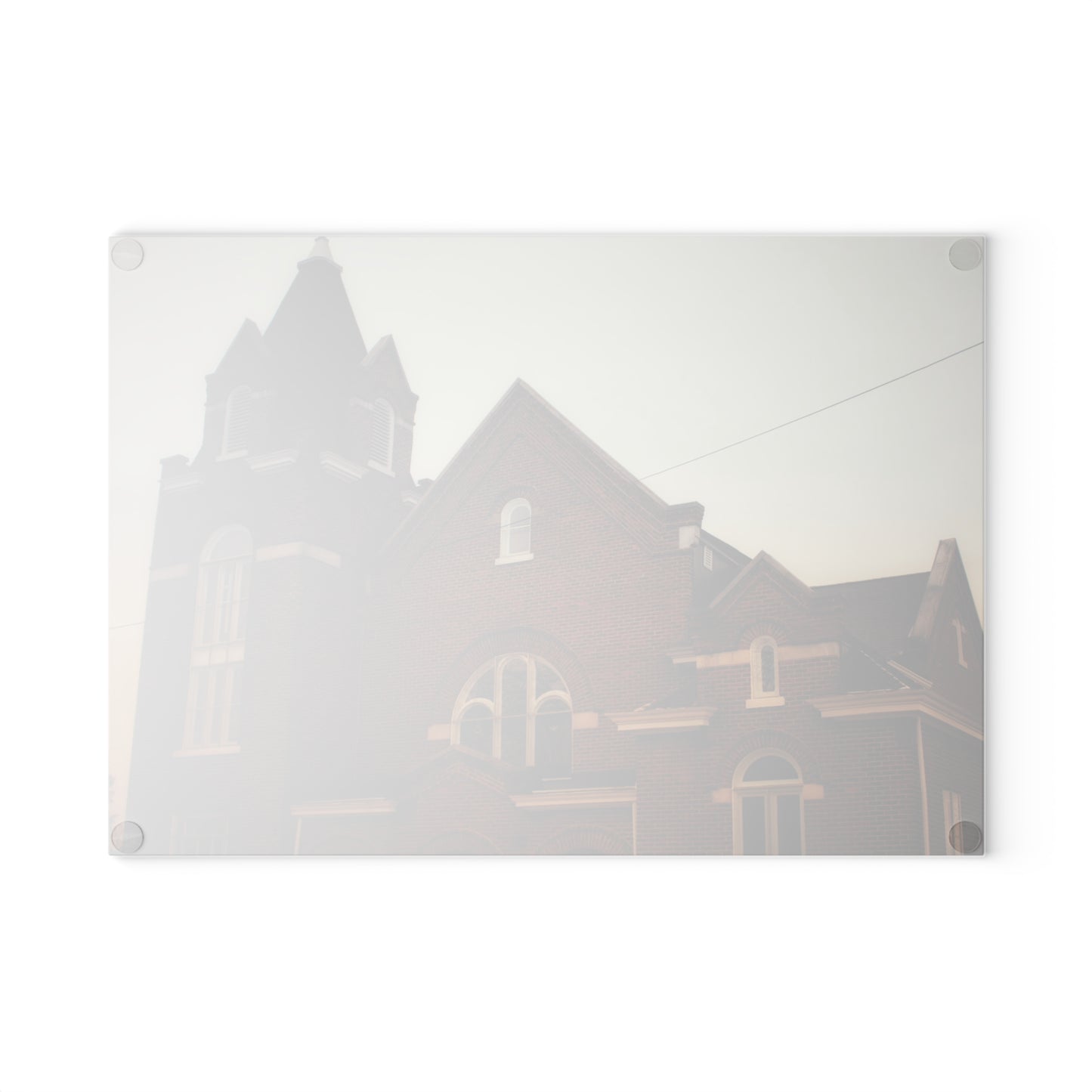 U R There Photography Brown City Methodist Church Rustic Farmhouse Tempered-Glass Cutting Board