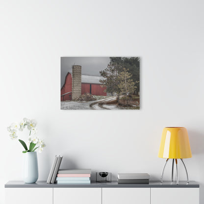 U R There Photography South Kirk Road Red Rustic Farmhouse Acrylic Wall Print