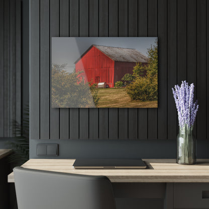 U R There Photography Vassar Roadside Red Rustic Farmhouse Acrylic Wall Print