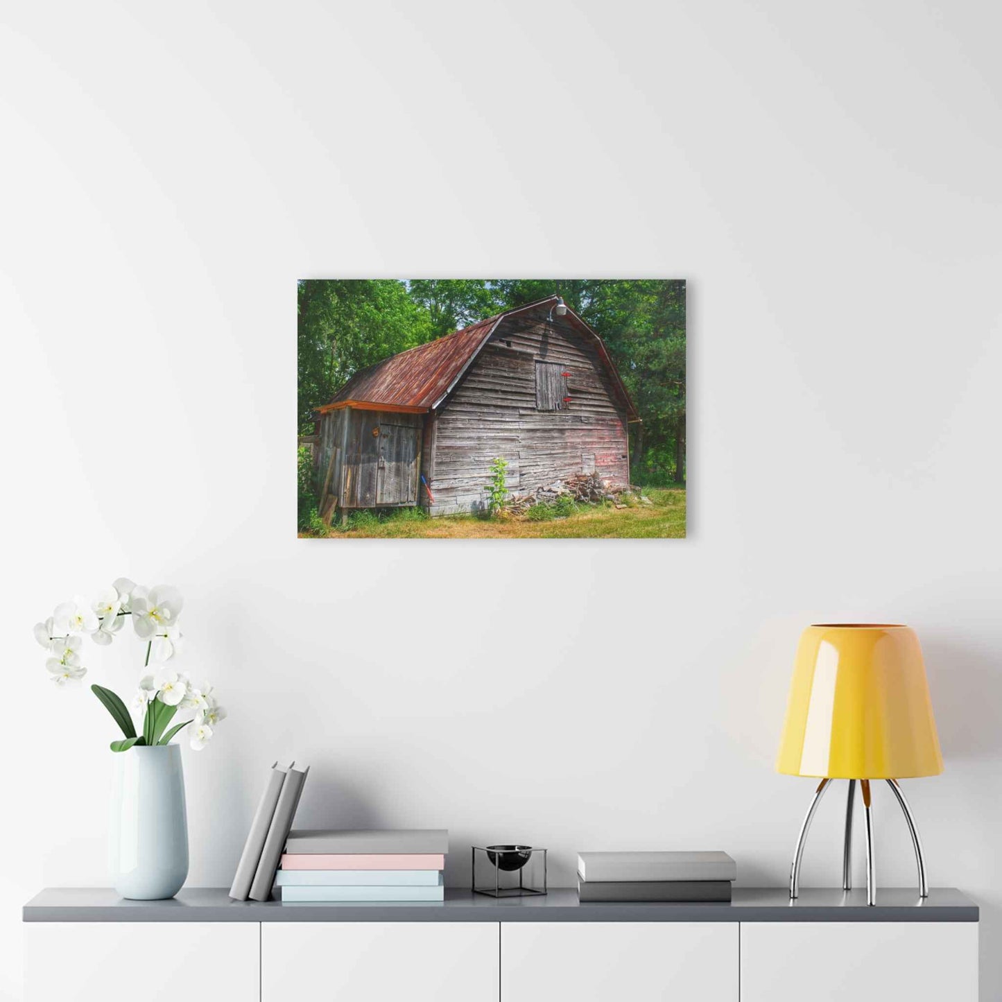 U R There Photography Roadside Grey Rustic Farmhouse Acrylic Wall Print
