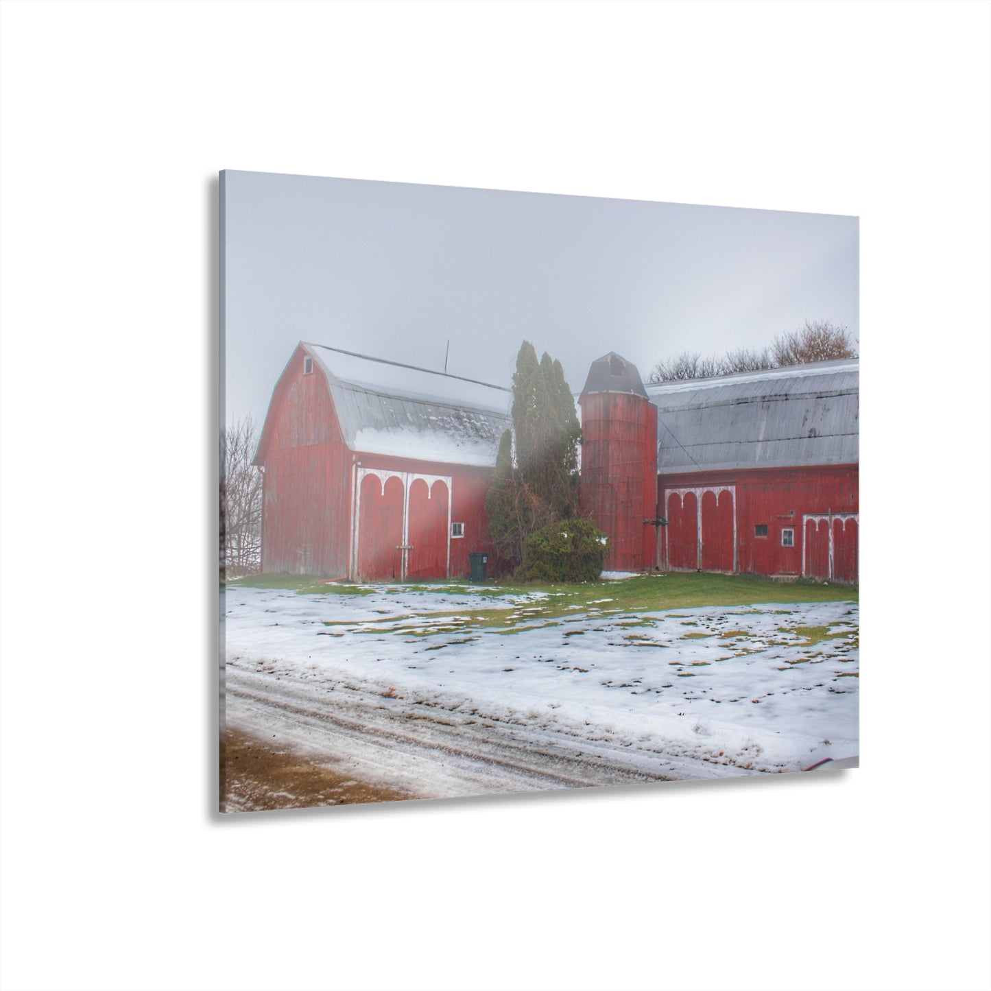 U R There Photography Holmes Road Red II Rustic Farmhouse Acrylic Wall Print 14 "x 11"