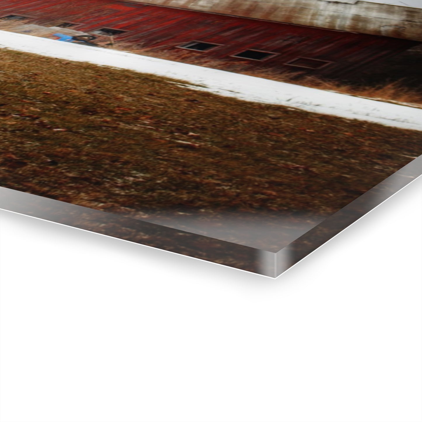 U R There Photography Blacks Corners Road Red Rustic Farmhouse Acrylic Wall Print