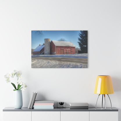 U R There Photography Metamora Red in Winter Rustic Farmhouse Acrylic Wall Print