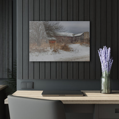 U R There Photography Midwinter Red Rustic Farmhouse Acrylic Wall Print