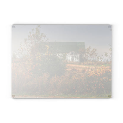 U R There Photography Hill Road White Rustic Farmhouse Tempered-Glass Cutting Board