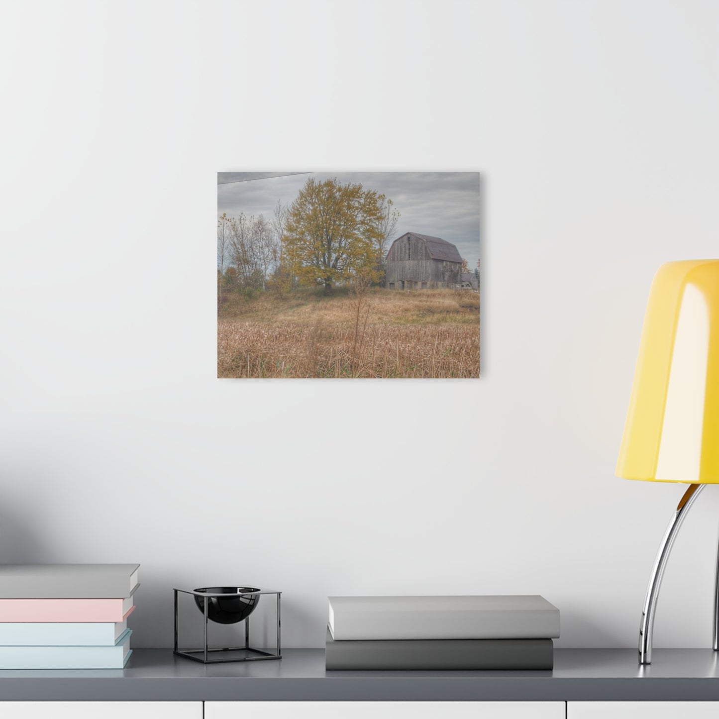 U R There Photography Swaffer Road Hilltop Grey Rustic Farmhouse Acrylic Wall Print
