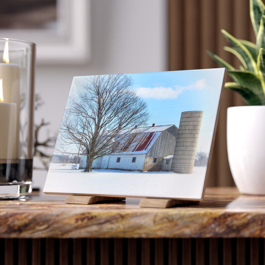 U R There Photography Barnes Road White Rustic Farmhouse Decorative Ceramic Tile