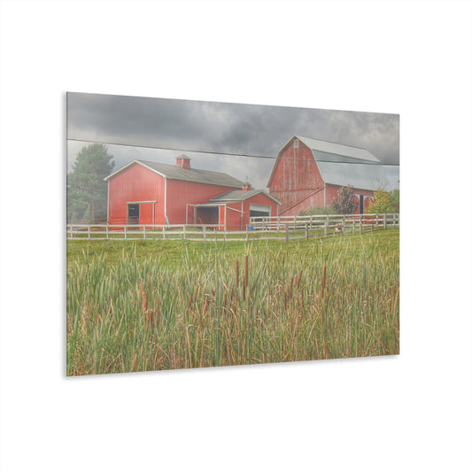U R There Photography Greenwood Reds Rustic Farmhouse Acrylic Wall Print