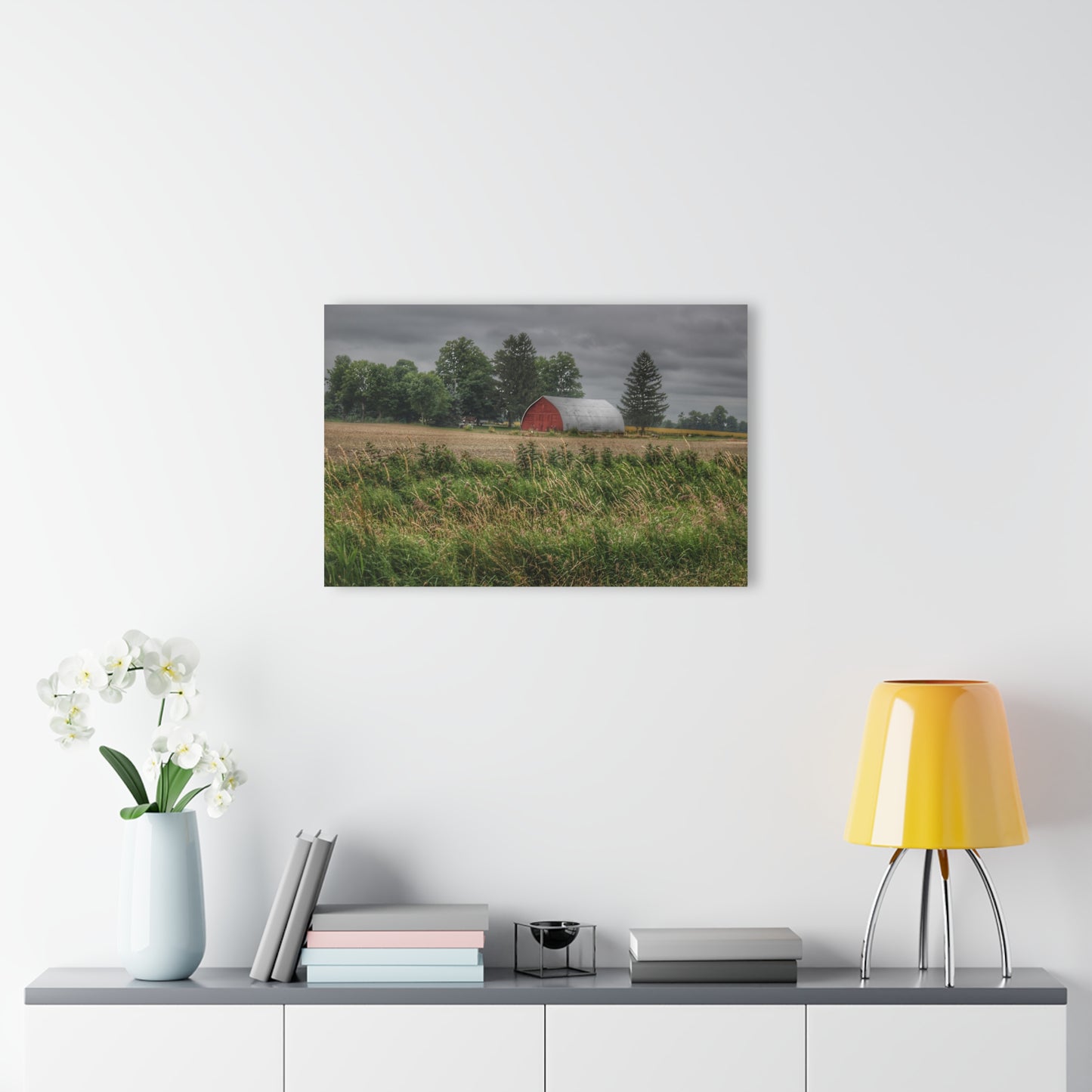 U R There Photography Mayville Road Red Quonset Rustic Farmhouse Acrylic Wall Print