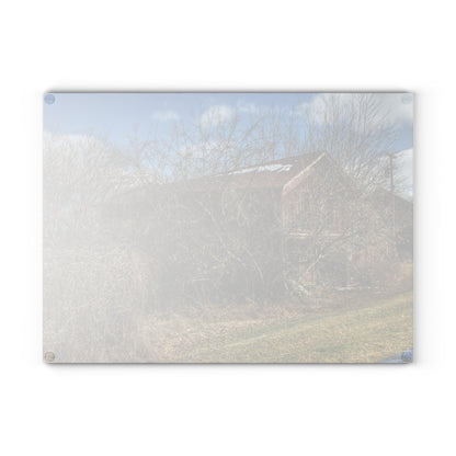 U R There Photography Buried Burnside Greys I Rustic Farmhouse Tempered-Glass Cutting Board