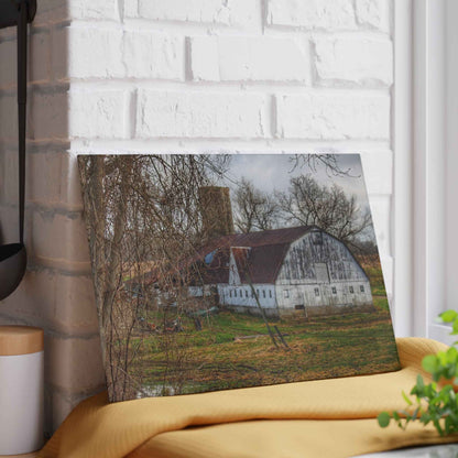 U R There Photography Otter Lake Road White Rustic Farmhouse Tempered-Glass Cutting Board