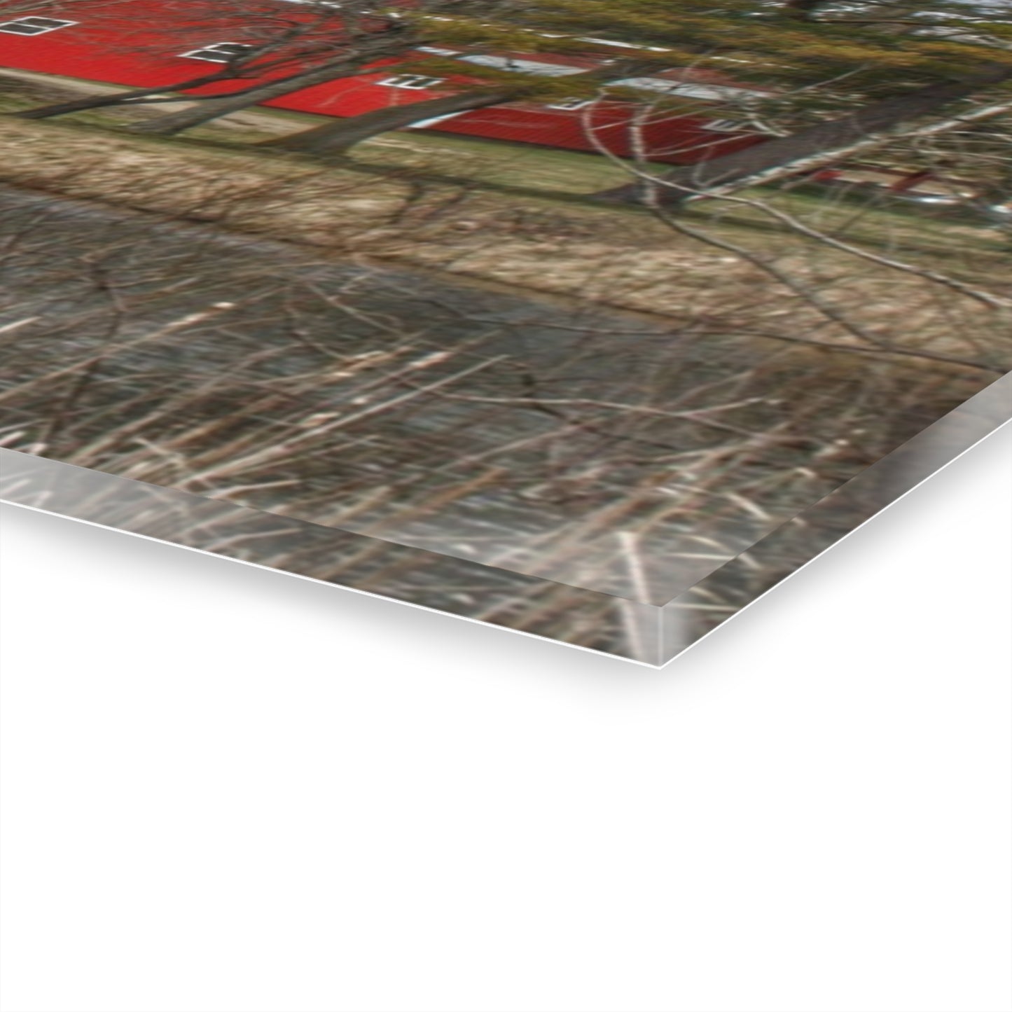 U R There Photography Hadley Road Hidden Red Rustic Farmhouse Acrylic Wall Print