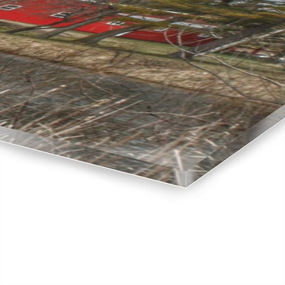 U R There Photography Hadley Road Hidden Red Rustic Farmhouse Acrylic Wall Print