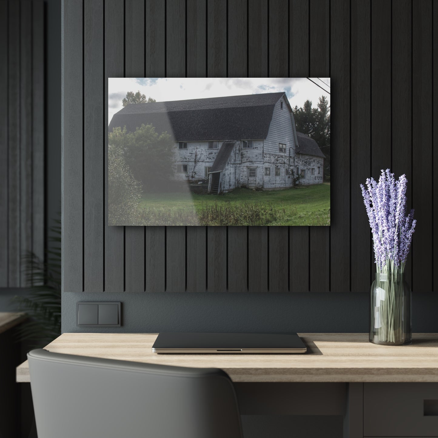 U R There Photography Metamora M-24 White Rustic Farmhouse Acrylic Wall Print