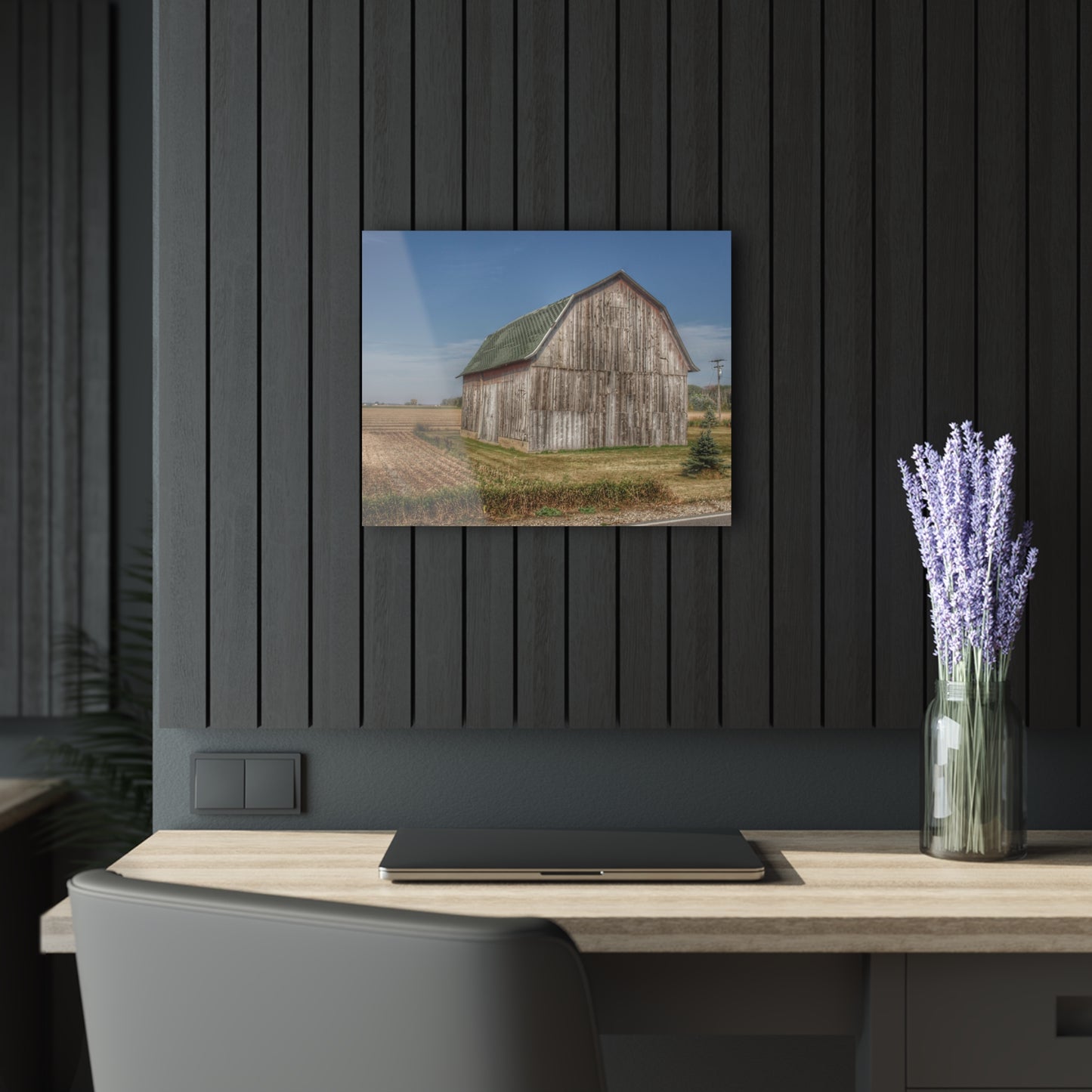 U R There Photography Vassar Road Grey Rustic Farmhouse Acrylic Wall Print