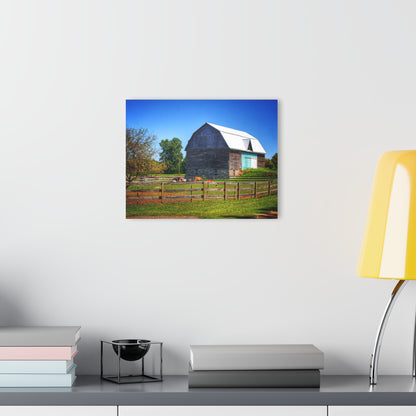 U R There Photography Harris Road Fieldstone Grey Rustic Farmhouse Acrylic Wall Print