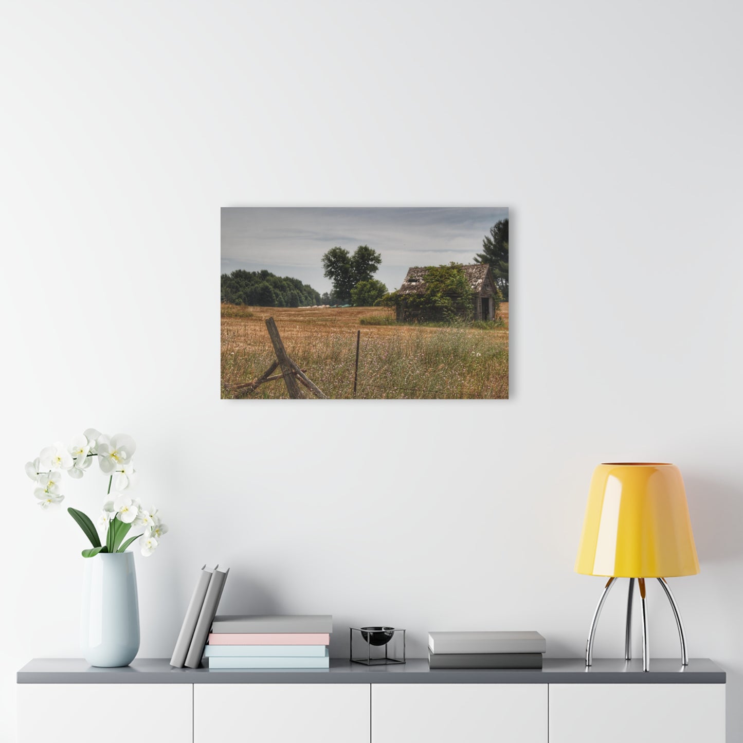 U R There Photography U R There Photography Waterman Road Shack Beyond the Fence Rustic Farmhouse Acrylic Wall Print