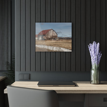U R There Photography South Church Road Rusty Red Rustic Farmhouse Acrylic Wall Print