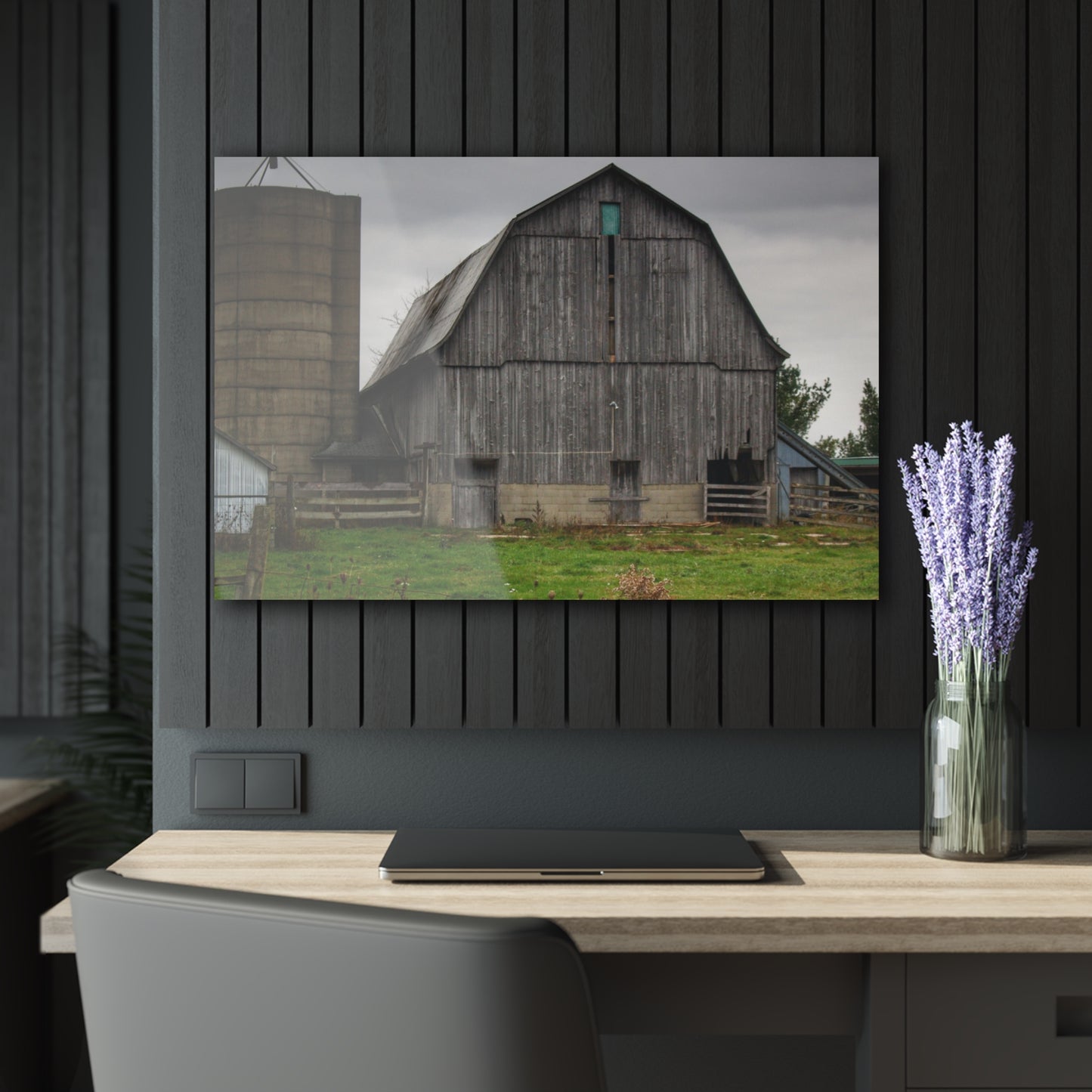 U R There Photography Eddy Road Grey II Rustic Farmhouse Acrylic Wall Print